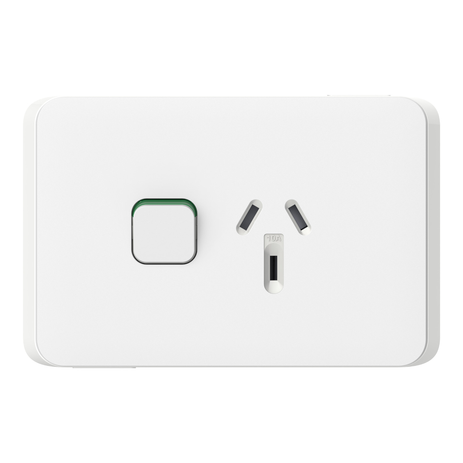 PDL Iconic - Cover Plate Switched Socket 10A Horizontal 250V - Solid White