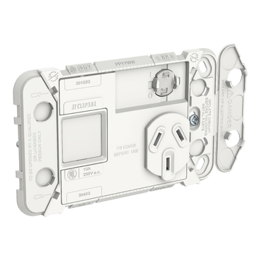 Clipsal Iconic Grid Socket Switch, Horizontal Single, 1Ex10AX, 10A, 250V