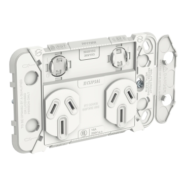 Iconic, Grid Double Switched Socket, 15A 250V