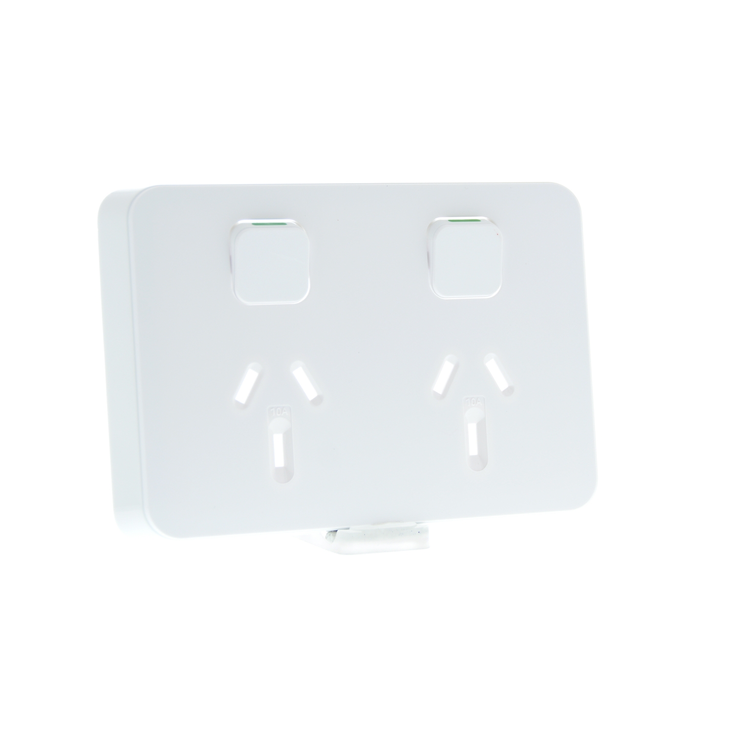 PDL Iconic - Cover Plate Double Switched Socket 10A Horizontal 250V - Solid White