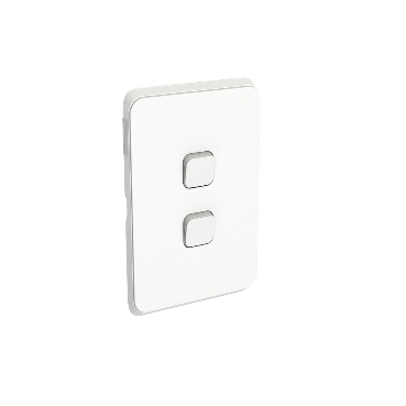 Clipsal Iconic Switch Plate Skin, 2 Gang, Horizontal/Vertical Mount, Clip-On