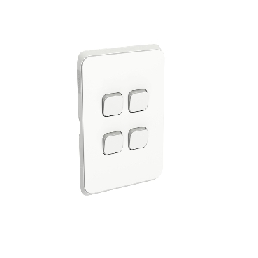 Clipsal Iconic Switch Plate Skin, 4 Gang, Horizontal/Vertical Mount