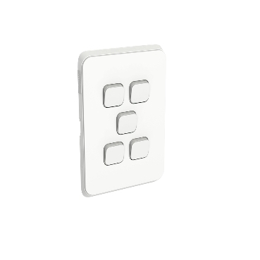 Clipsal Iconic, Gridplate And Skin, 5 Gang, Vertical/Horizontal