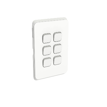 Clipsal Iconic Switch Plate Skin, 6 Gang, Horizontal/Vertical Mount