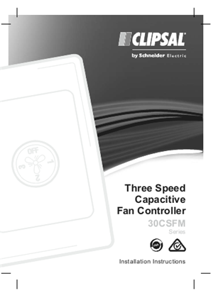 Installation Instruction for 30CSFM Series Three Speed Capacitive Fan Controller