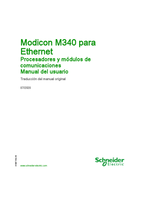Modicon M340 para Ethernet - Procesadores y módulos de comunicaciones, Manual del usuario