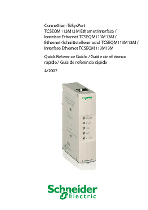 ConneXium TeSysPort - TCSEQM113M13M Ethernet Interface, Quick Reference Guide
