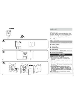 Clipsal Run on Timer - Installation instructions