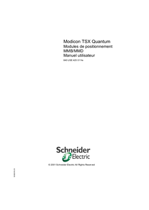 Modicon TSX Quantum - Modules de positionnement MMB/MMD, Manuel utilisateur