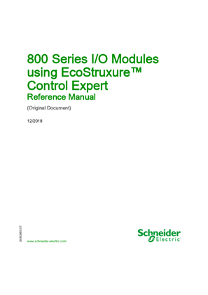 800 Series I/O Modules using EcoStruxure™ Control Expert, Reference Manual