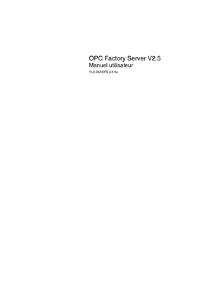 OPC Factory Server,  Manuel utilisateur,  2.5
