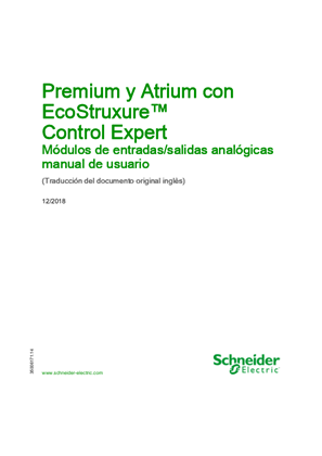Premium y Atrium con EcoStruxure™ Control Expert - Módulos de entradas/salidas analógicas, Manual de usuario
