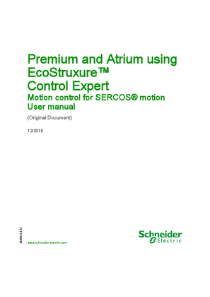 Premium and Atrium using EcoStruxure™ Control Expert - Motion control for SERCOS® motion, User manual