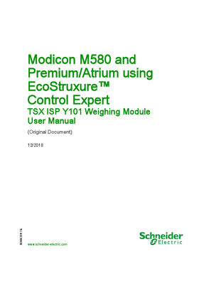 Modicon M580 and Premium - Atrium using EcoStruxure™ Control Expert - TSXISPY101 Weighing Module, User Manual