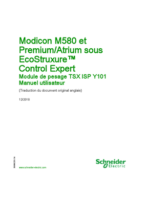 Modicon M580 et Premium - Atrium sous EcoStruxure™ Control Expert - Module de pesage TSXISPY101, Manuel utilisateur