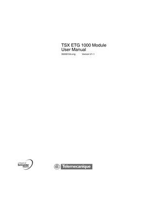 TSXETG1000 Ethernet Communication Module, User Manual