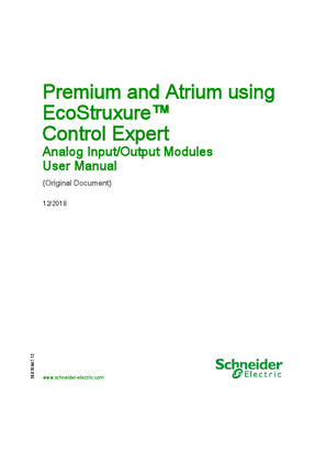 Premium and Atrium using EcoStruxure™ Control Expert - Analog Input/Output Modules, User Manual