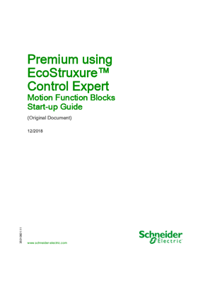 Premium using EcoStruxure™ Control Expert - Motion Function Blocks, Start-up Guide