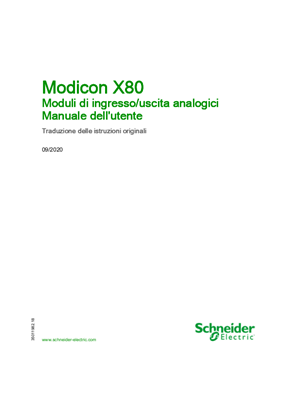 Modicon X80 - Moduli di ingresso/uscita analogici, Manuale dell’utente