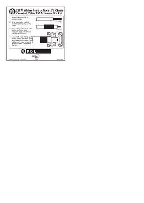 600 Series wiring instructions for 628M TV Antenna socket