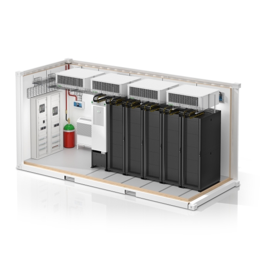 All In One ISO Container 38kW 5 rack overhead fan 400V