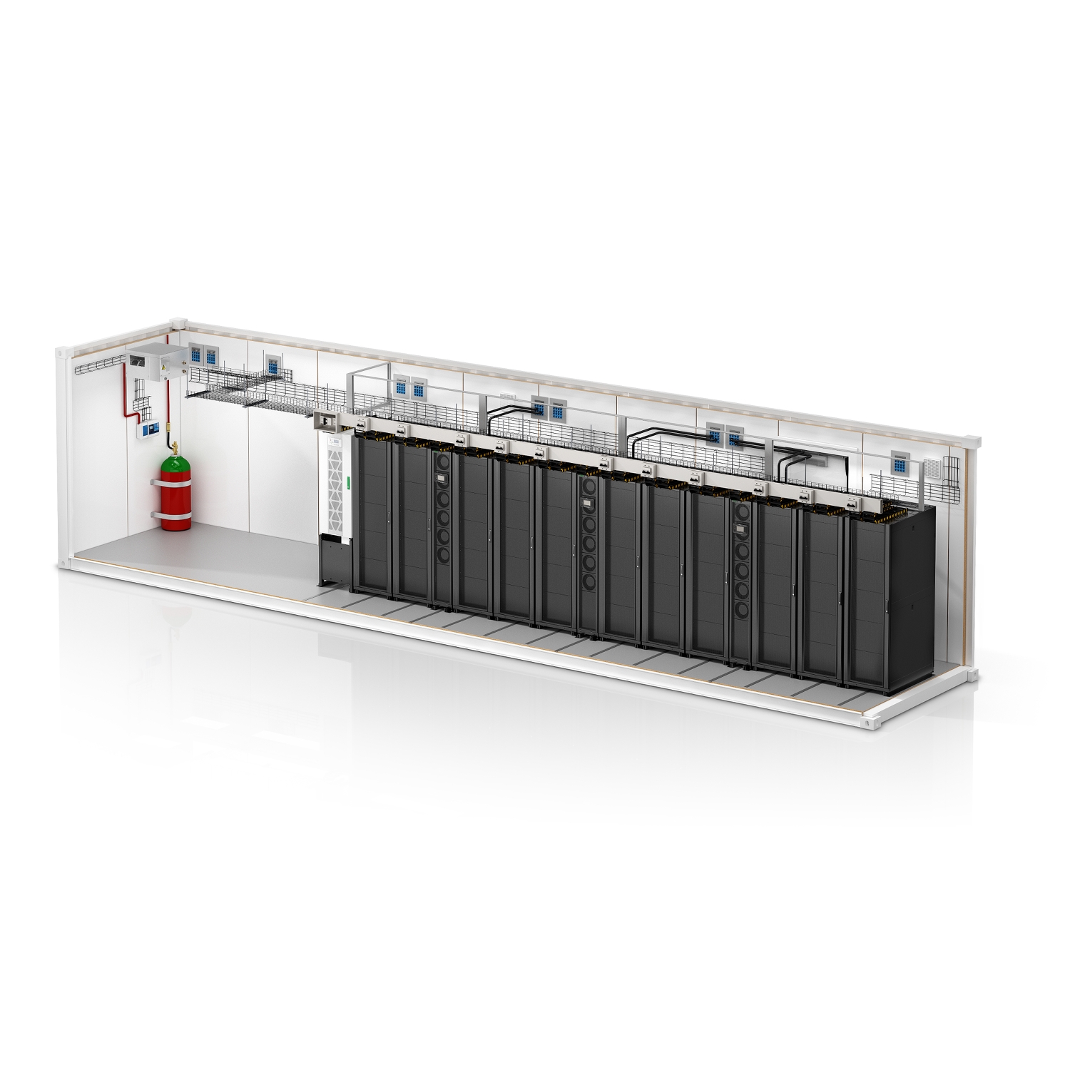 All In One ISO Container 38kW 11 rack InRow DX 400V