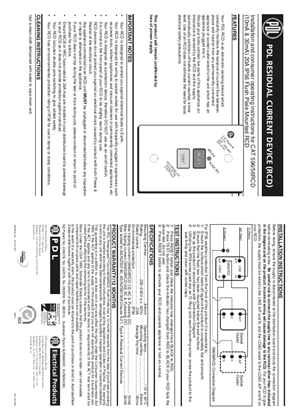 56 Series installation and operating instructions for flush plate mounted residual current devices, weather protected