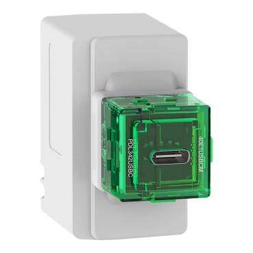 Clipsal Iconic, USB Type C Fast Charger Module For Pro Series And Iconic Ranges, 25W, 220-240V AC