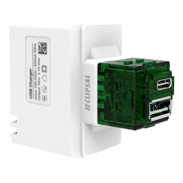 Clipsal Iconic, Clipsal Iconic USB Charger Mechanism, Dual Type, A+C 3.1A