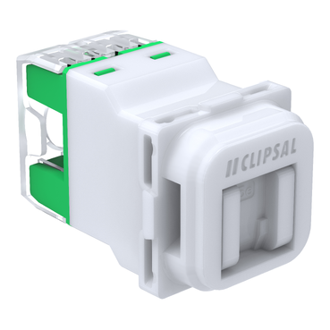 Clipsal Actassi, Actassi S-110 RJ45 Connector, 40M, Unshielded, Cat5E, Shutter, Bag X1