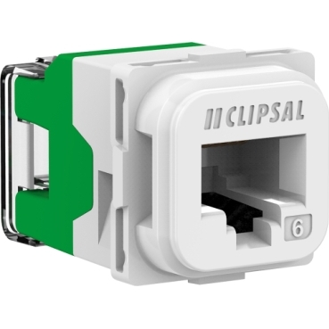 Extra Vivid White  Clipsal Actassi, Connector RJ45 Cat6, Unshielded