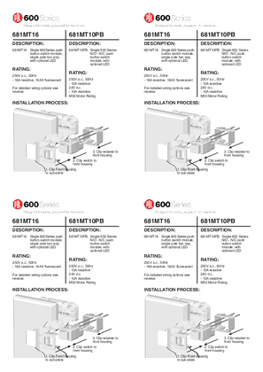 600 Series wiring and installation instructions for 681MT16 and 681M10PB