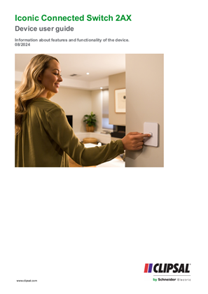 Iconic Connected Switch 2AX (Clipsal) - Device user guide