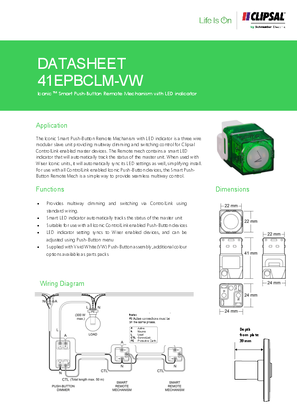 Technical Data Sheet for ICONIC 41EPBCLM Secondary Control Link Switch