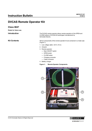DVCAS Remote Operator Kit Instruction Sheet