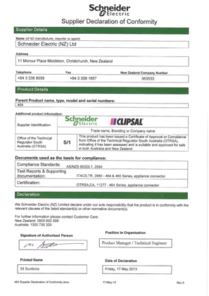 Classic C2000 Series, Supplier Declaration of Conformity