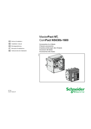 MasterPact NT, ComPact NS630b-1600 - Chassis accessories - Instruction Sheet