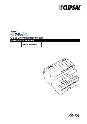 Installation sheet for 5002RL20 series C-Bus latching relays