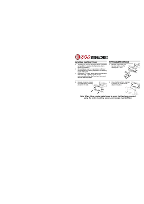 Installation instructions for 800 Series products, Strato 800 Series and Modena 800 Series