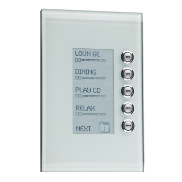 C-Bus, Glass Fascia Only, For Saturn Wall Switch, 5 Button, DLT
