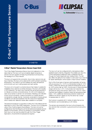 Installation / Data Sheet for 5104DTSI