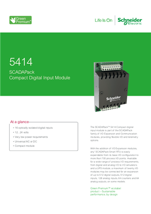 5414 SCADAPack Compact Digital Input Datasheet A4