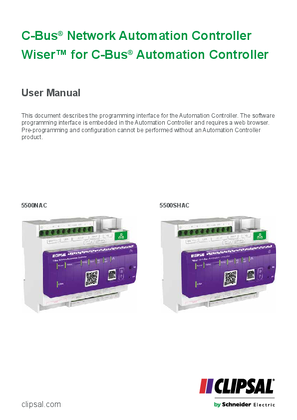 Users Guide for C-Bus 5500NAC & S5500SHAC Automation Controller FW Ver 1.6.0