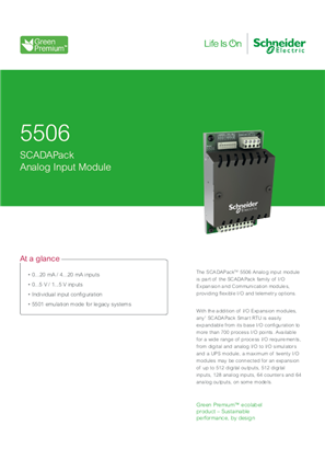 5506 SCADAPack Analog Input Datasheet A4