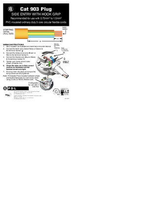 Wiring Accessories wiring instructions for 903, side entry plug