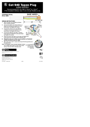 Wiring Accessories wiring instructions for 940  tapon side entry plug