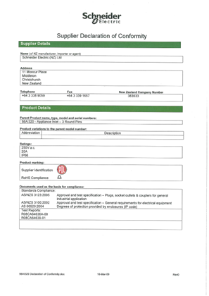 56 Series, 56AI320, Declaration of Conformity