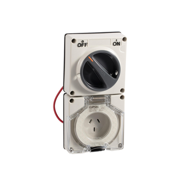 Clipsal - 56 Series, Switched Socket, Surface Ip56 3 PIN 10A Less Enclosure