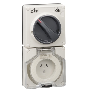 Combination Switched Socket Outlet, 250V, 10A, 3 Flat PIN, Heavy Duty