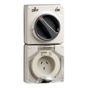 Clipsal - 56 Series, Switched Socket, Surface IP66 3 PIN 10A